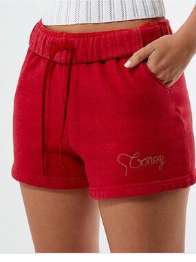 Urban Outfitters Coney Island Picnic Brand Red Jersey Lounge Shorts